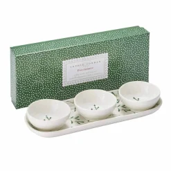 Portmeirion Sophie Conran Mistletoe 3 Bowl & Tray Set Fashion