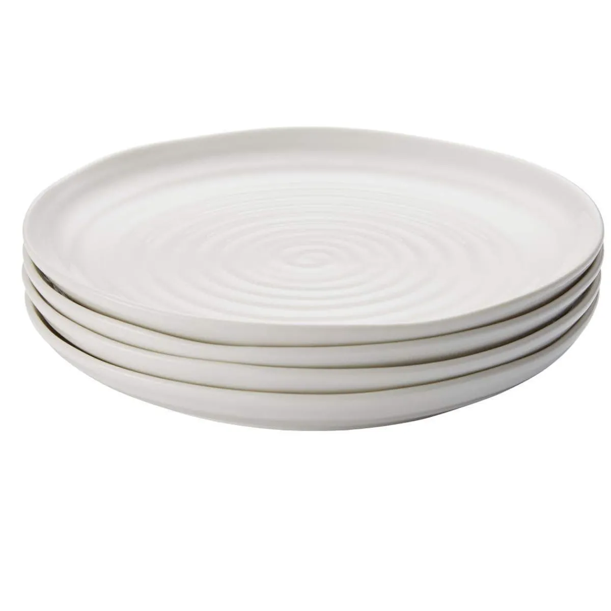 Portmeirion Sophie Conran Set of 4 Coupe Buffet Plates, White New