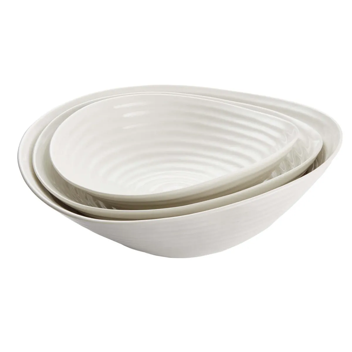 Portmeirion Sophie Conran Set of 3 Salad Bowls, White Best