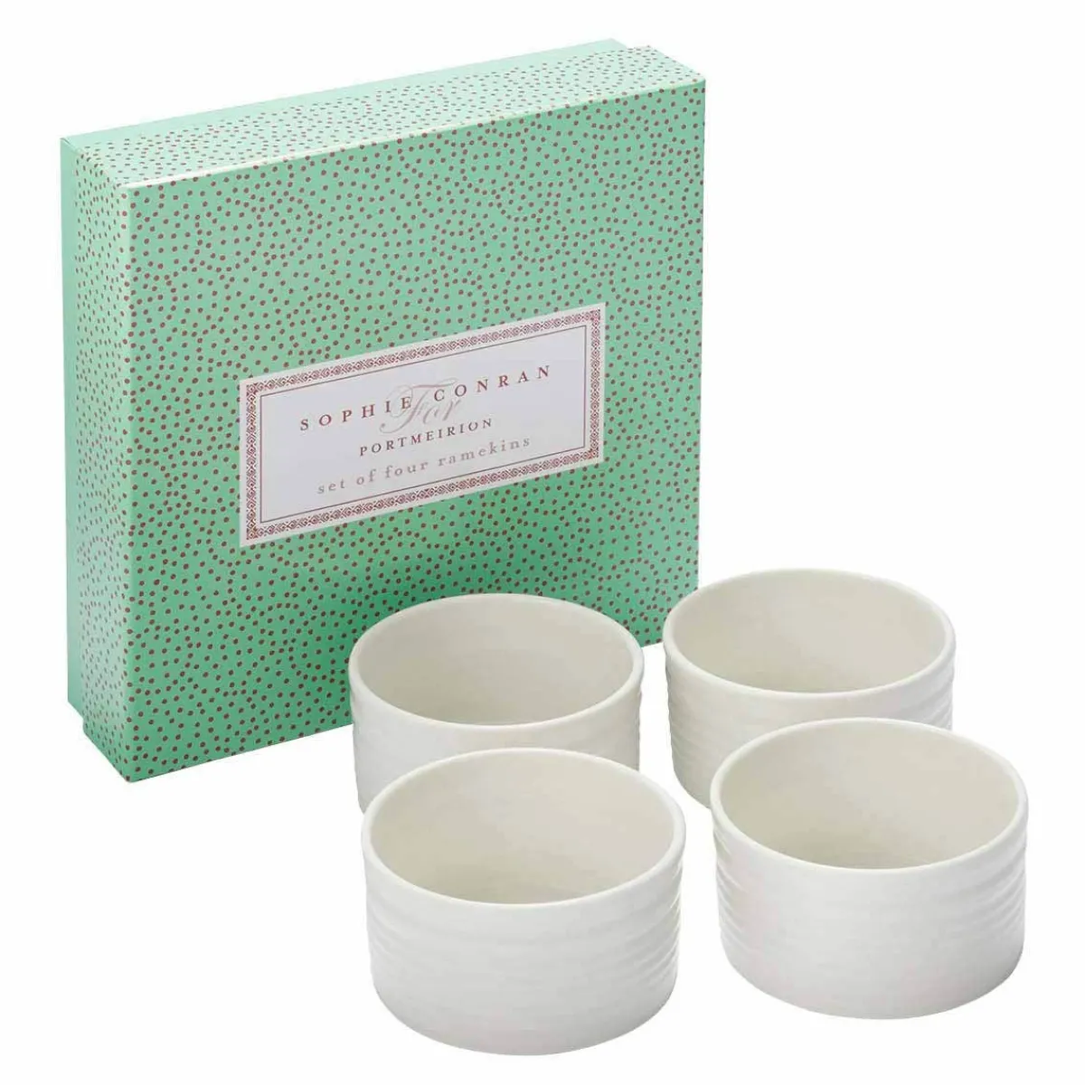 Portmeirion Sophie Conran Set of 4 Small Ramekins, White Hot