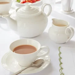 Portmeirion Sophie Conran Set of 4 Teacup & Saucer, White Discount