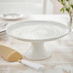 Portmeirion Sophie Conran Small Footed Cake Plate, White Clearance