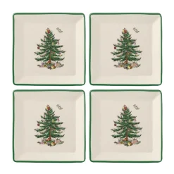 Spode Christmas Tree Set of 4 Tidbit Plates Discount