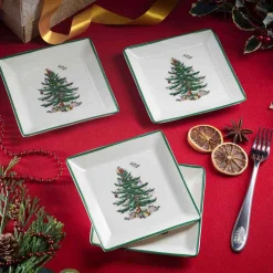 Spode Christmas Tree Set of 4 Tidbit Plates Discount