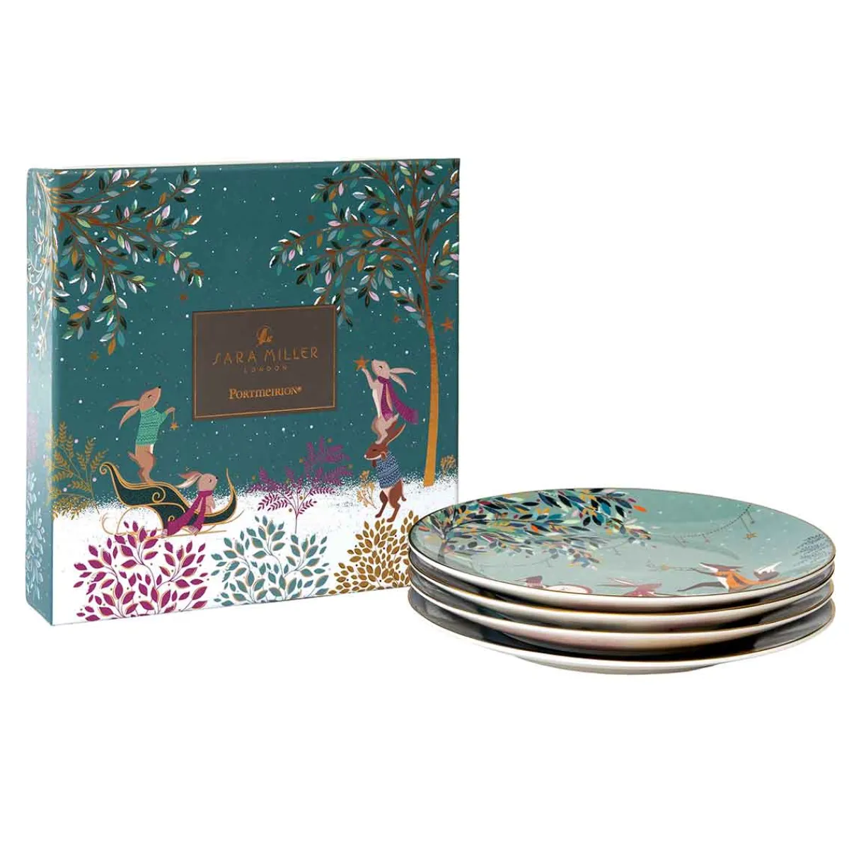 Portmeirion Woodland Tales Set of 4 Plates, Assorted Outlet