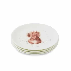 Royal Worcester Wrendale Designs 4 Squirrel Coupe Plates,20cm Fashion