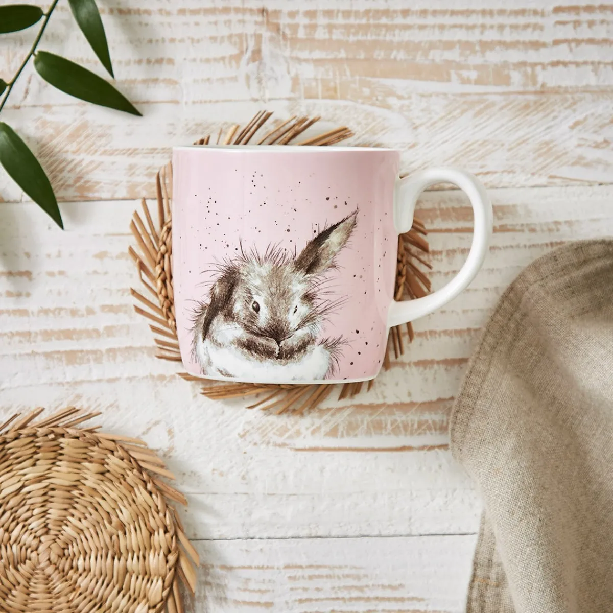 Royal Worcester Wrendale Designs Bathtime Bunny Mug Hot