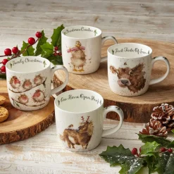 Royal Worcester Wrendale Designs Chistmas Gift Set of 4 Mugs Online