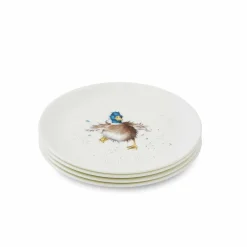 Royal Worcester Wrendale Designs Duck Set of 4 Coupe Plates Fashion