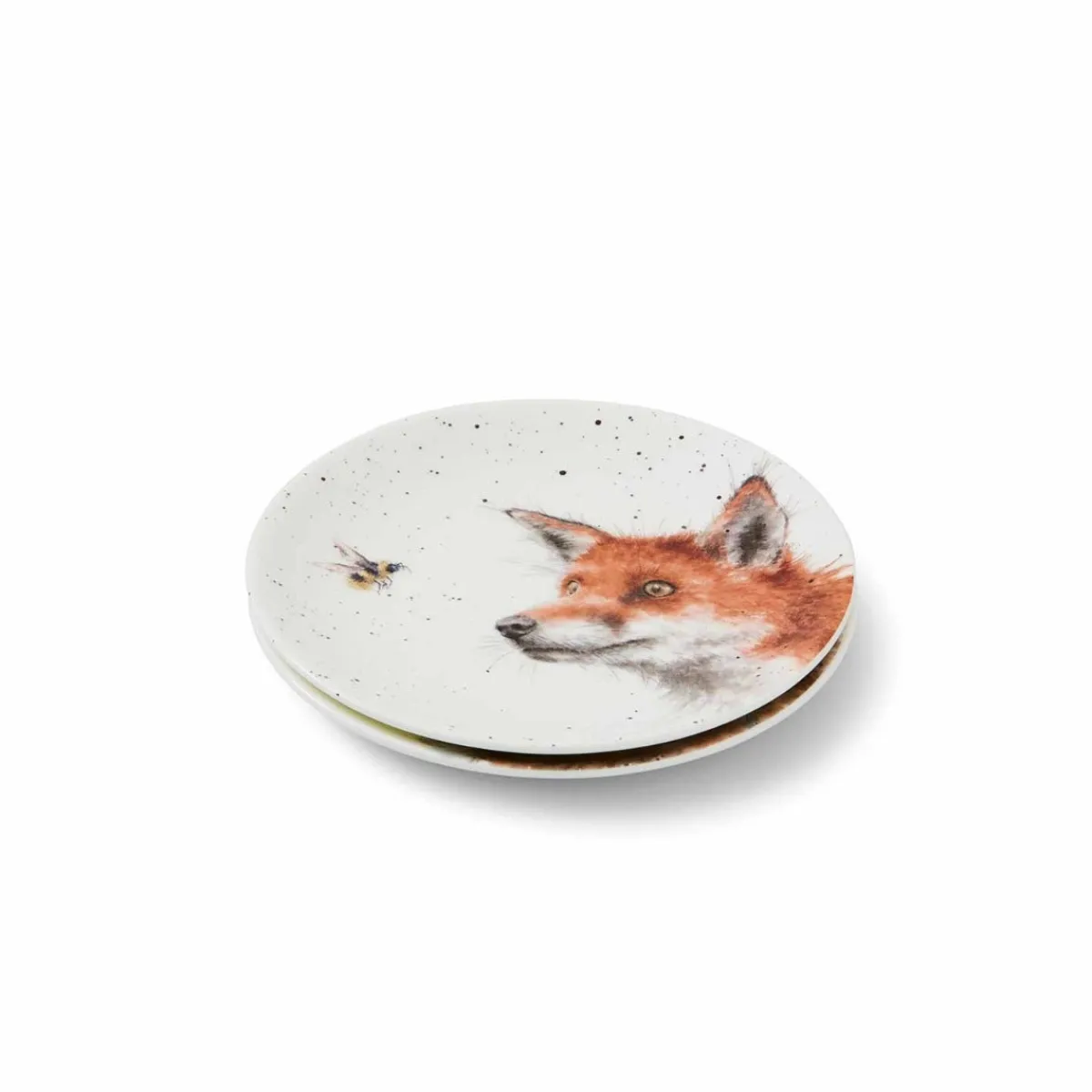 Royal Worcester Wrendale Designs Fox & Hare Coupe Side Plates Outlet