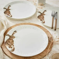 Royal Worcester Wrendale Designs Hare 4 Coupe Dinner Plates Fashion