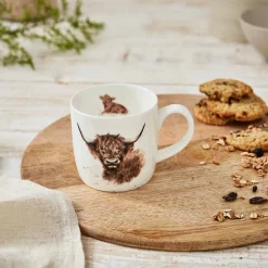 Royal Worcester Wrendale Designs Highland Cow Personalised Mug Hot