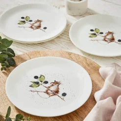 Royal Worcester Wrendale Designs Mouse Set of 4 Coupe Plates Discount