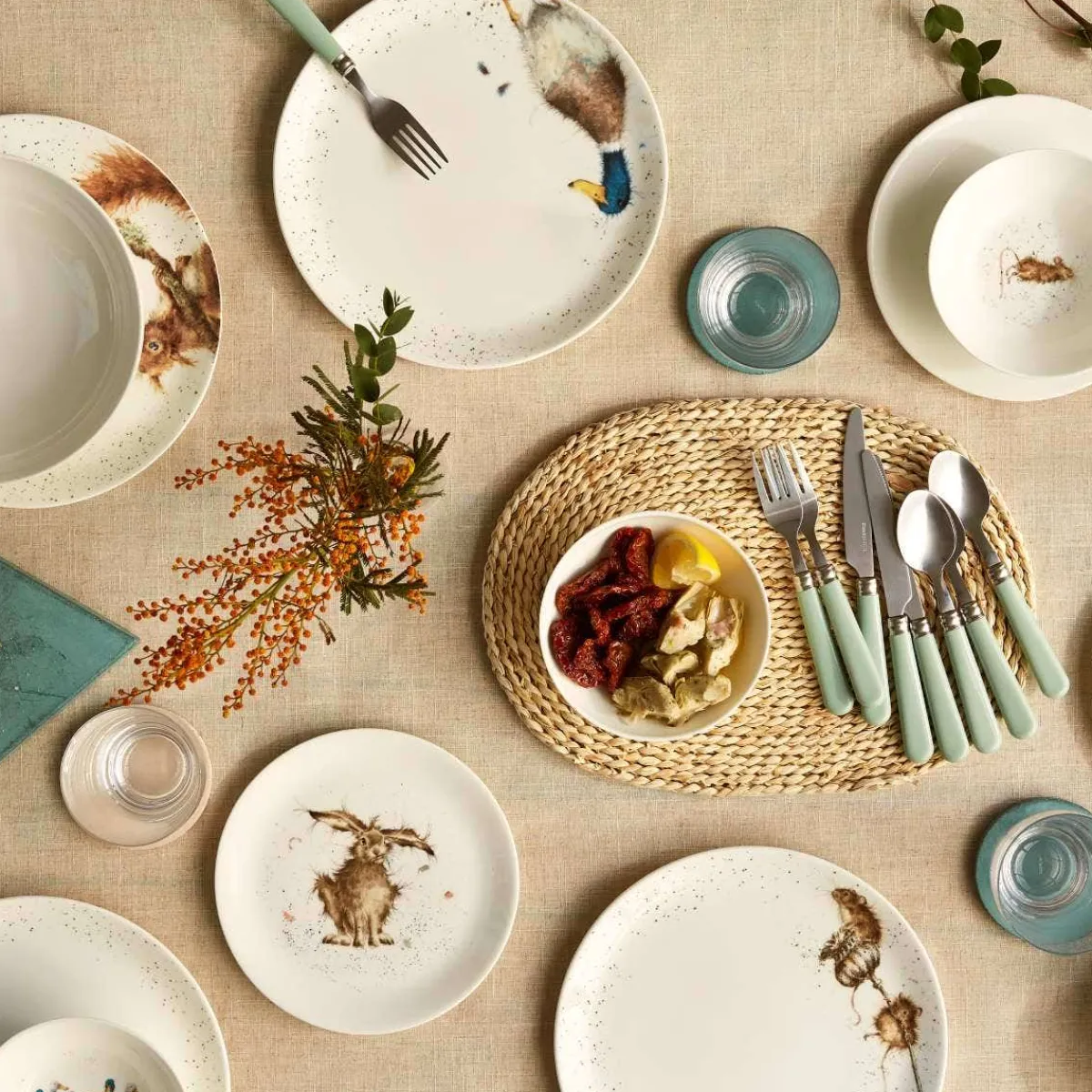Royal Worcester Wrendale Designs 16-Piece Tableware Set New