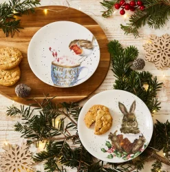 Royal Worcester Wrendale Designs Robin & Bunny Plate Set Clearance
