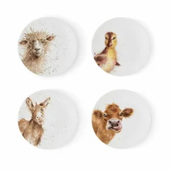 Royal Worcester Wrendale Designs Set of 4 Coupe Side Plates Hot