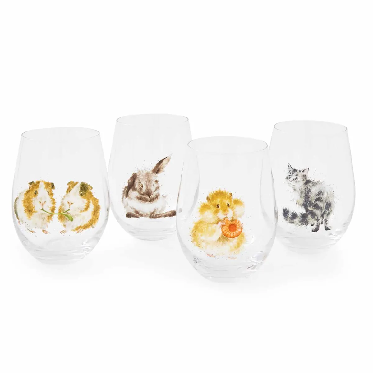 Royal Worcester Wrendale Designs Set of 4 Animal Tumblers Outlet