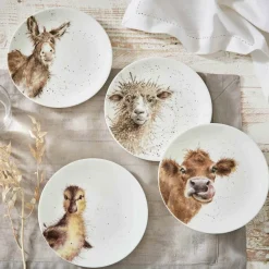 Royal Worcester Wrendale Designs Set of 4 Coupe Side Plates Hot