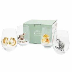 Royal Worcester Wrendale Designs Set of 4 Animal Tumblers Outlet
