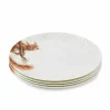 Royal Worcester Wrendale Designs Squirrel 4 Coupe Plates,26cm New