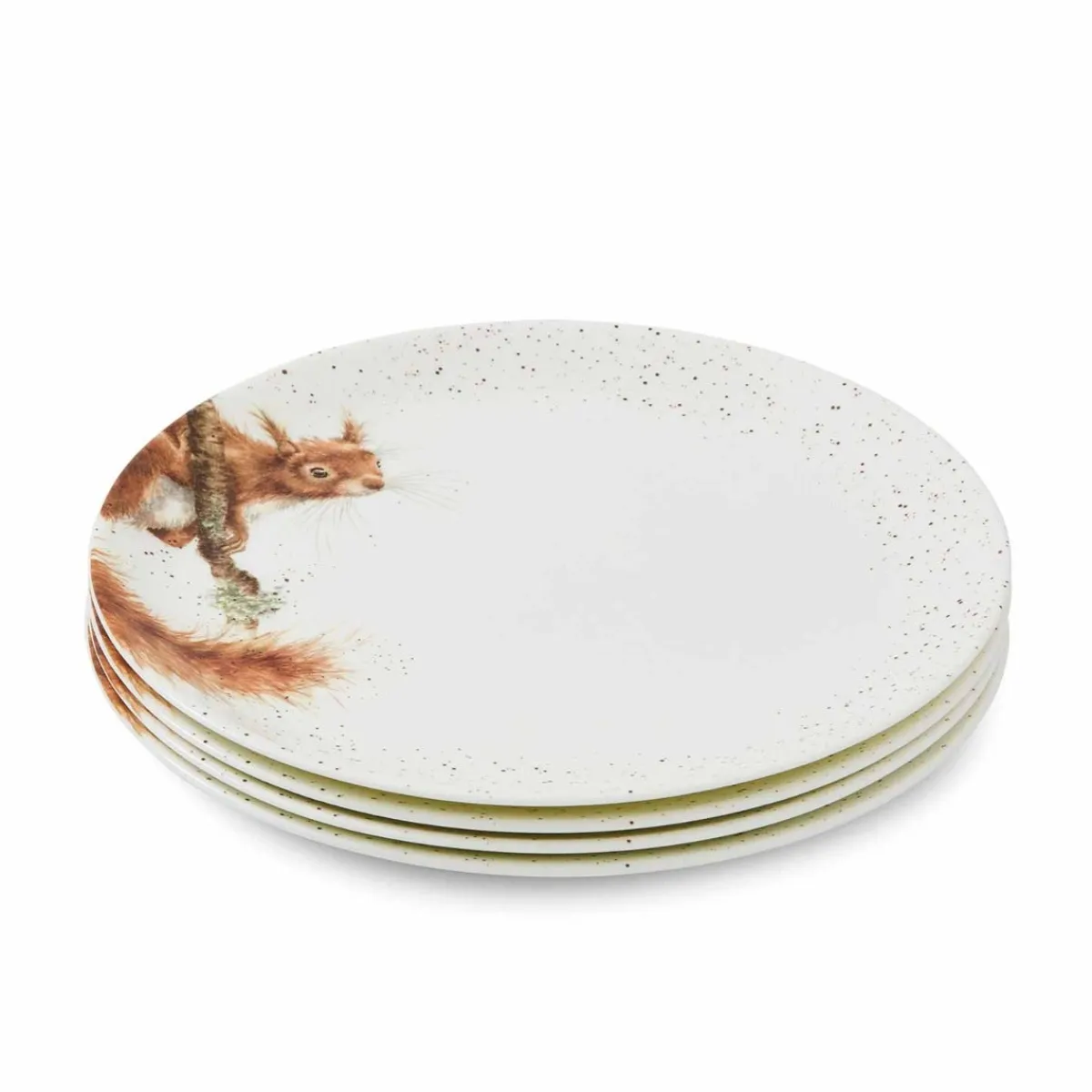 Royal Worcester Wrendale Designs Squirrel 4 Coupe Plates,26cm New