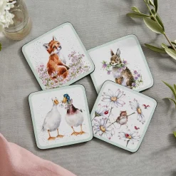 Pimpernel Wrendale Designs Wildflowers 4 Coasters New