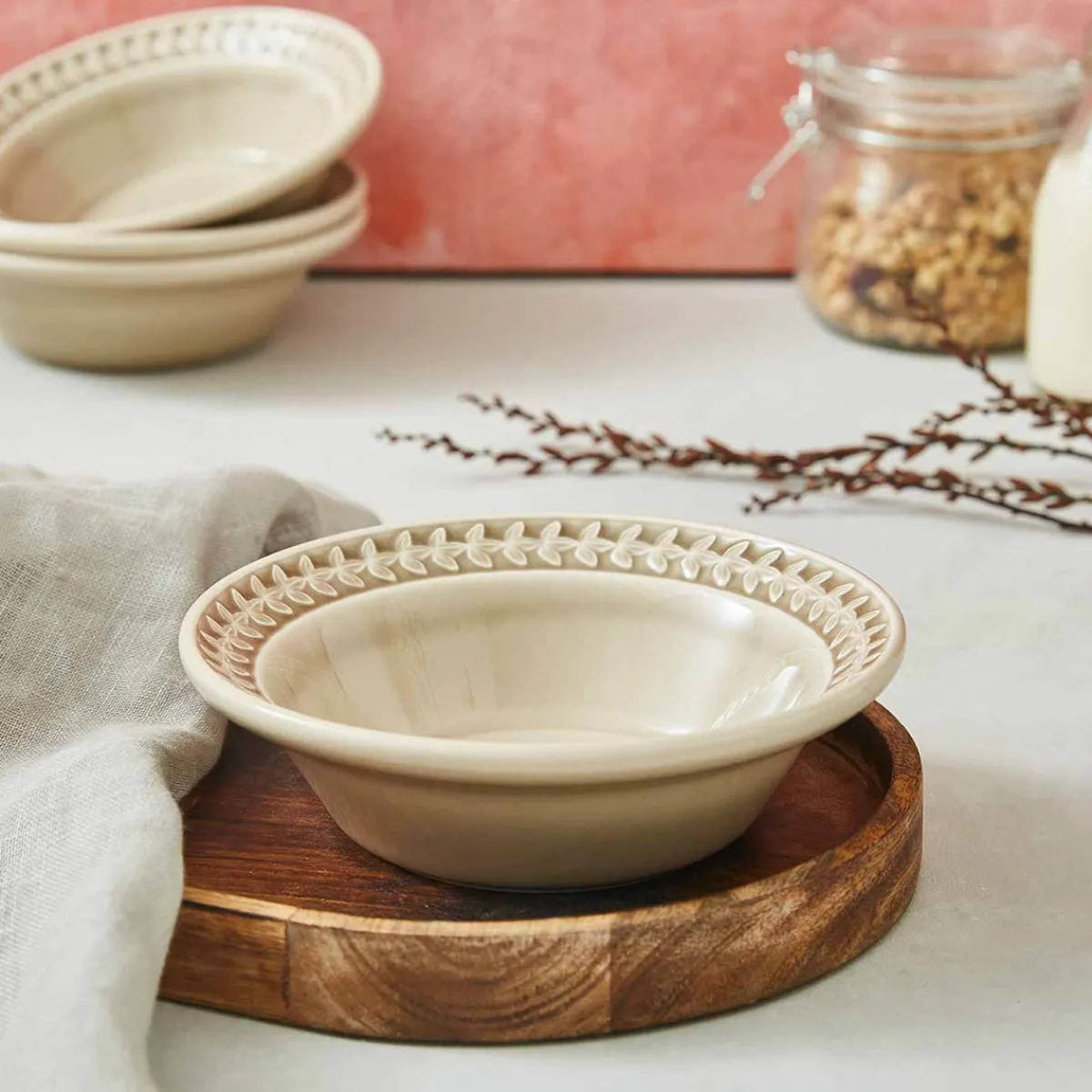 Portmeirion Botanic Garden Harmony Cereal Bowl, Stone Hot