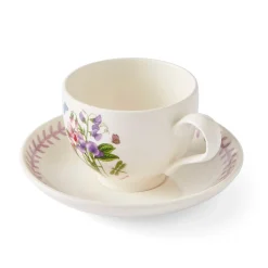 Portmeirion Botanic Garden Meadow Breakfast Teacup & Saucer, Sweet Pea Clearance