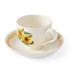 Portmeirion Botanic Garden Meadow Breakfast Teacup & Saucer, Sunflower Hot