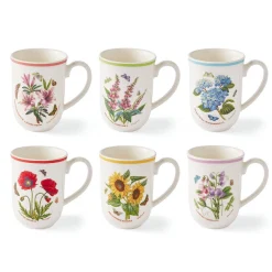 Portmeirion Botanic Garden Meadow Set of 6 Tulip Mugs, Assorted Online
