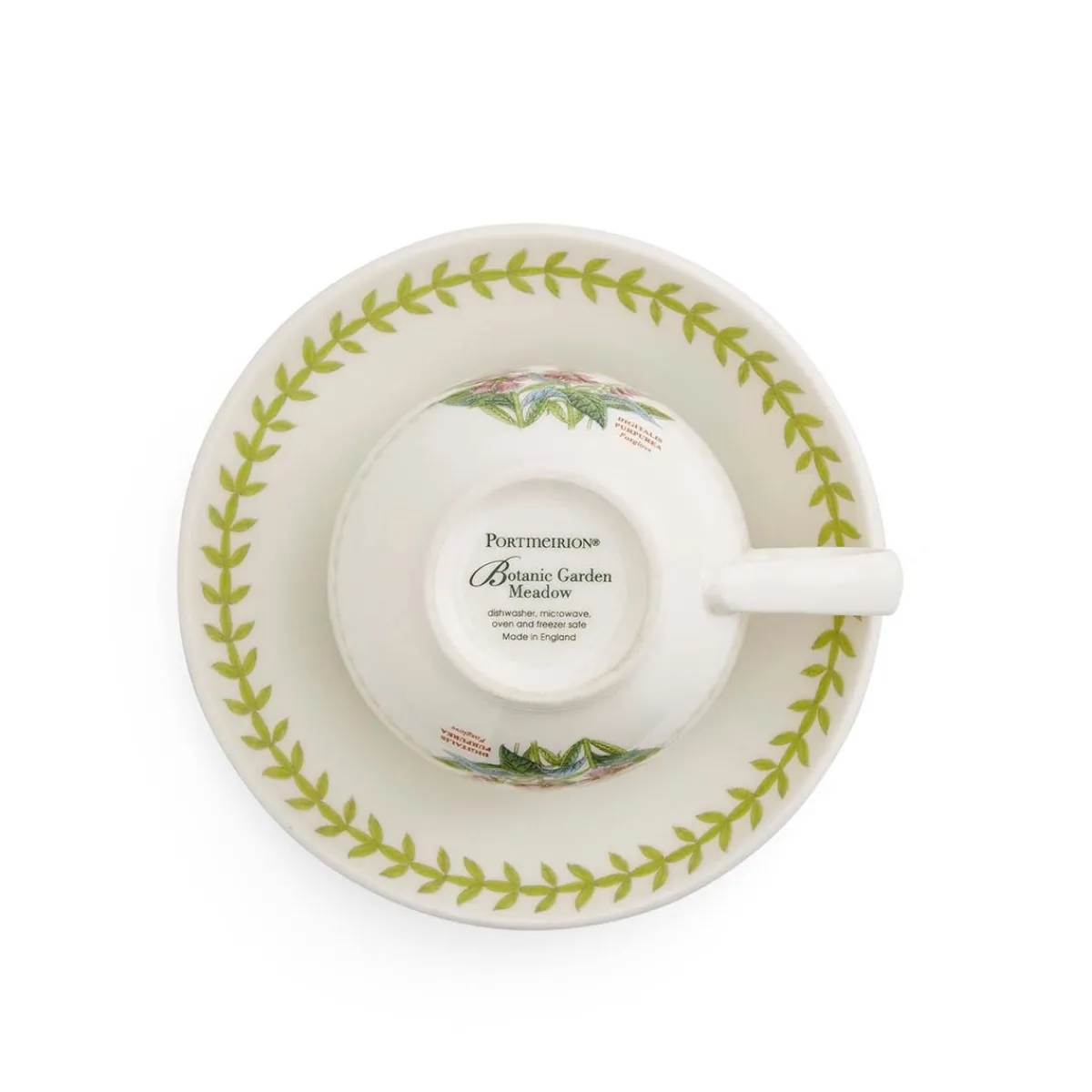 Portmeirion Botanic Garden Meadow Teacup & Saucer, Foxglove Clearance