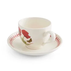 Portmeirion Botanic Garden Meadow Teacup & Saucer, Poppy Sale