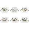 Portmeirion Botanic Garden Set of 6 Breakfast Cups & Saucers Hot