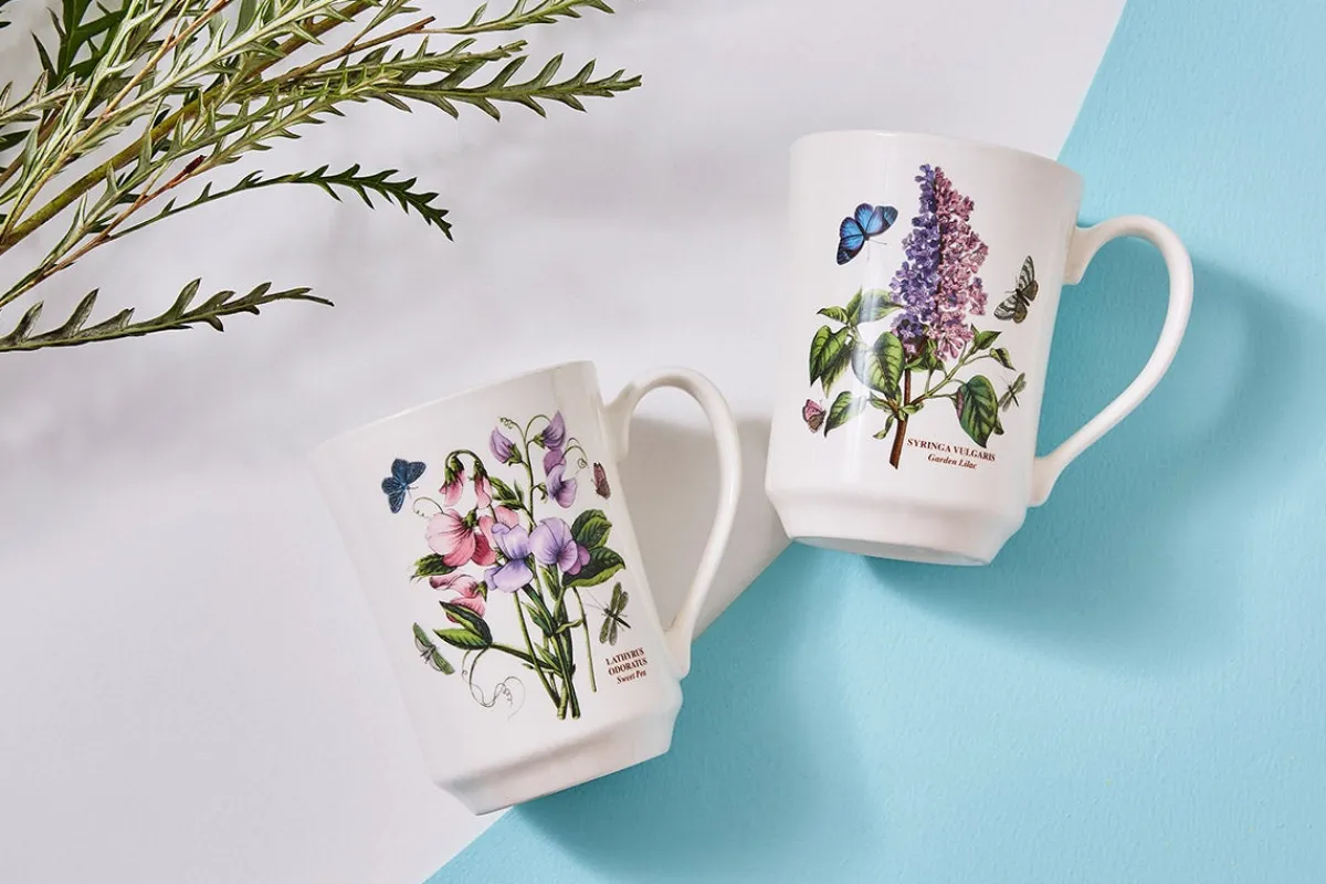 Portmeirion Botanic Garden Set of 6 Flared Tankard Mugs Fashion