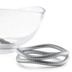 Nambe Nambé Braid Glass Salad Bowl & Servers Hot