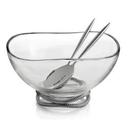 Nambe Nambé Braid Glass Salad Bowl & Servers Hot