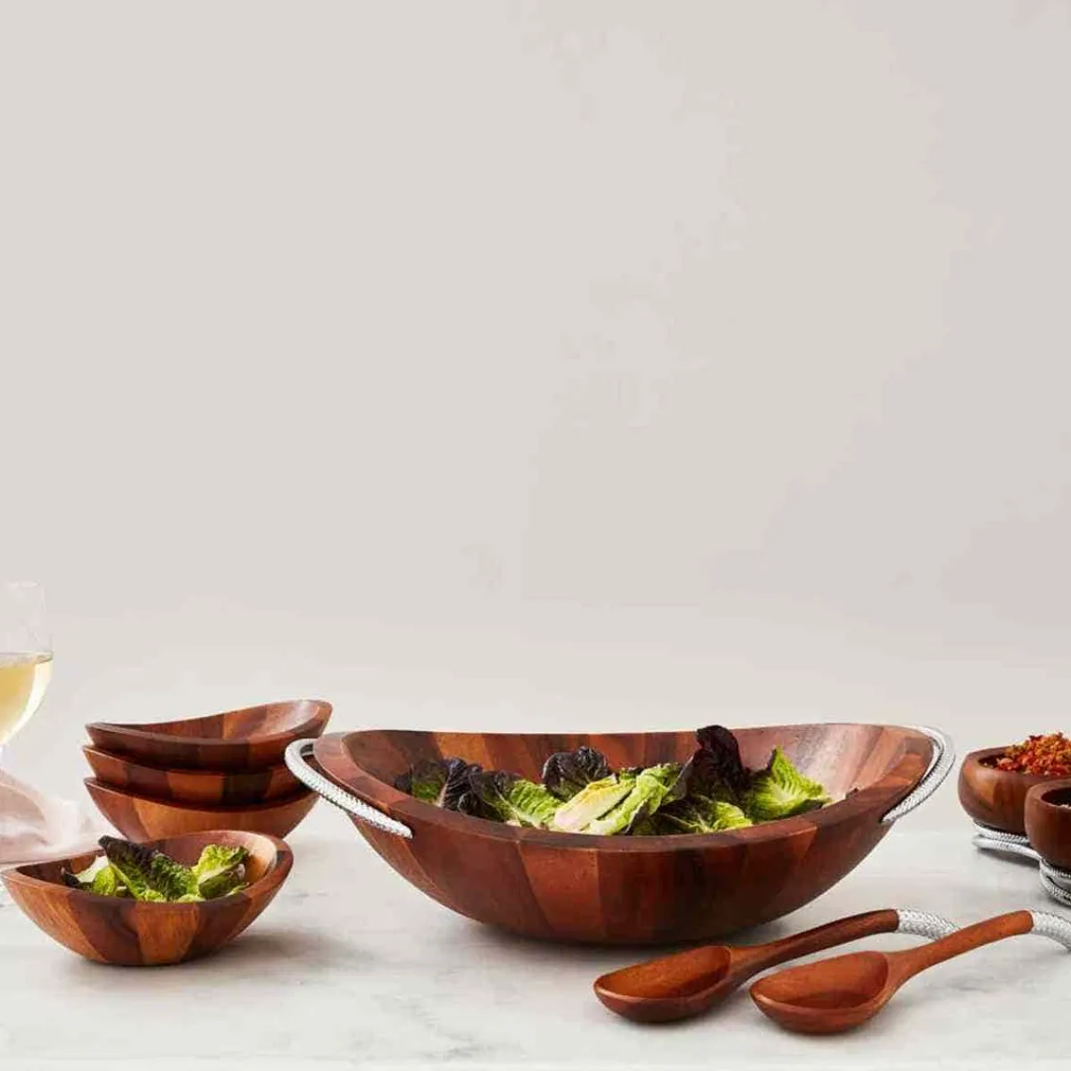 Nambe Nambé Braid Salad Bowl & Servers Hot