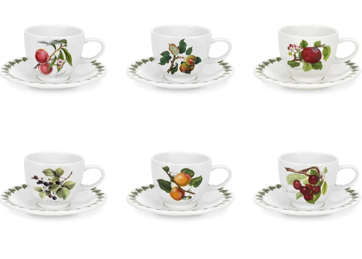 Portmeirion Pomona Set of 6 Espresso Cups & Saucers Clearance