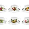 Portmeirion Pomona Set of 6 Teacups & Saucers Fashion