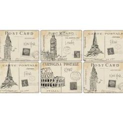 Pimpernel Postcard Sketches Set of 6 Placemats Sale