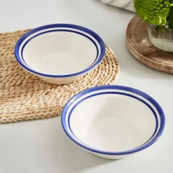 Portmeirion Potter's Stripe Oatmeal Bowl, Blue Outlet