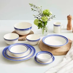 Portmeirion Potter's Stripe Set of 4 Bread Plates, Blue New