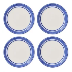 Portmeirion Potter's Stripe Set of 4 Bread Plates, Blue New