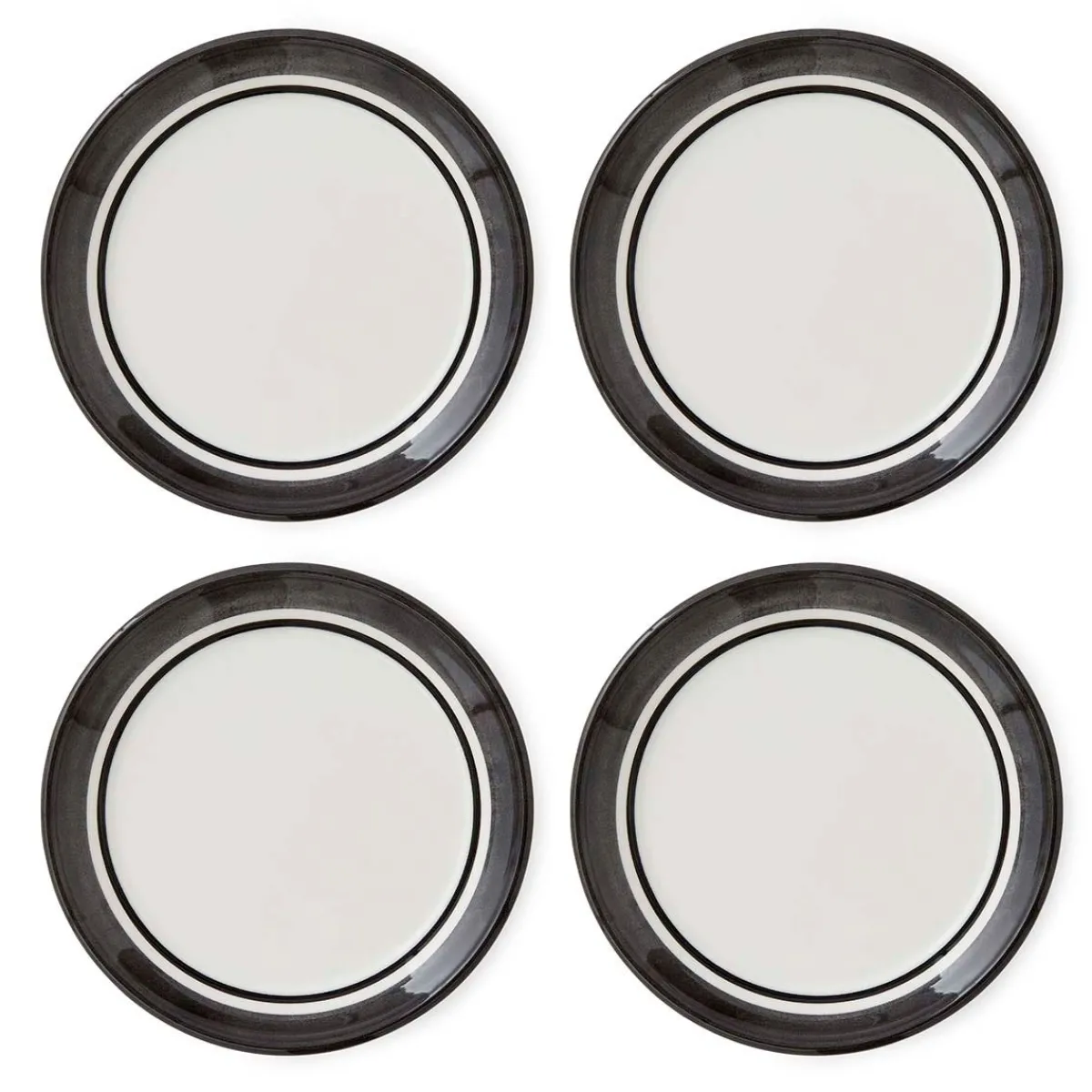 Portmeirion Potter's Stripe Set of 4 Bread Plates, Black Outlet