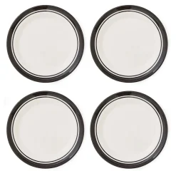 Portmeirion Potter's Stripe Set of 4 Dinner Plates, Black Best