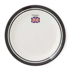 Portmeirion Potter's Stripe Set of 4 Dinner Plates, Black Best