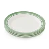 Portmeirion Potter's Stripe Set of 4 Dinner Plates, Green Hot