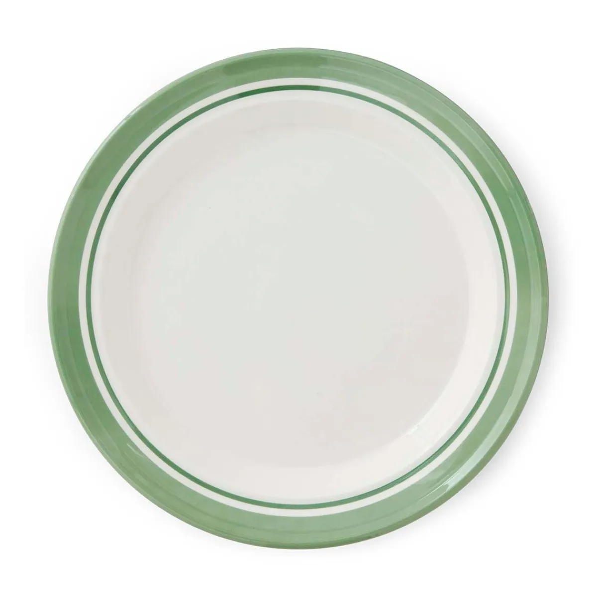 Portmeirion Potter's Stripe Set of 4 Dinner Plates, Green Hot
