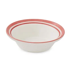 Portmeirion Potter's Stripe Set of 4 Oatmeal Bowls, Red Hot