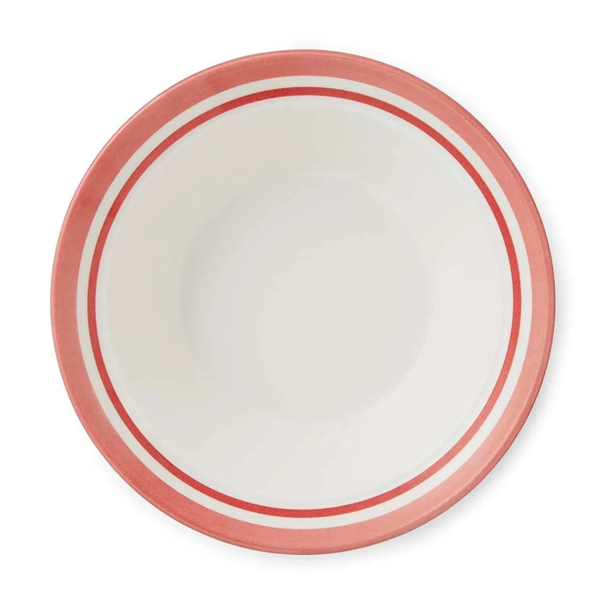 Portmeirion Potter's Stripe Set of 4 Oatmeal Bowls, Red Hot